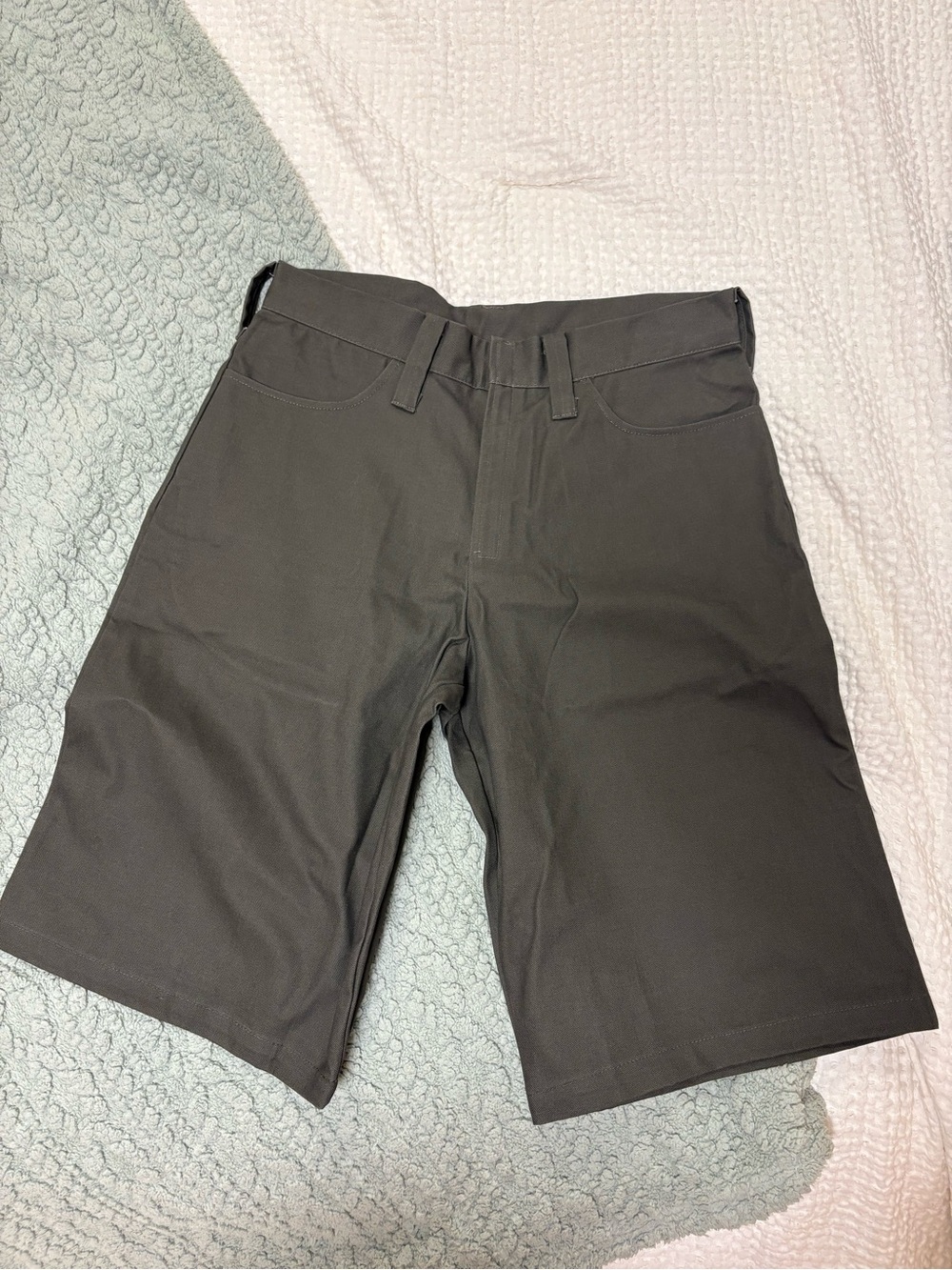 Yeezy Men's Dark Gray Slim Fit Flat Front Shorts